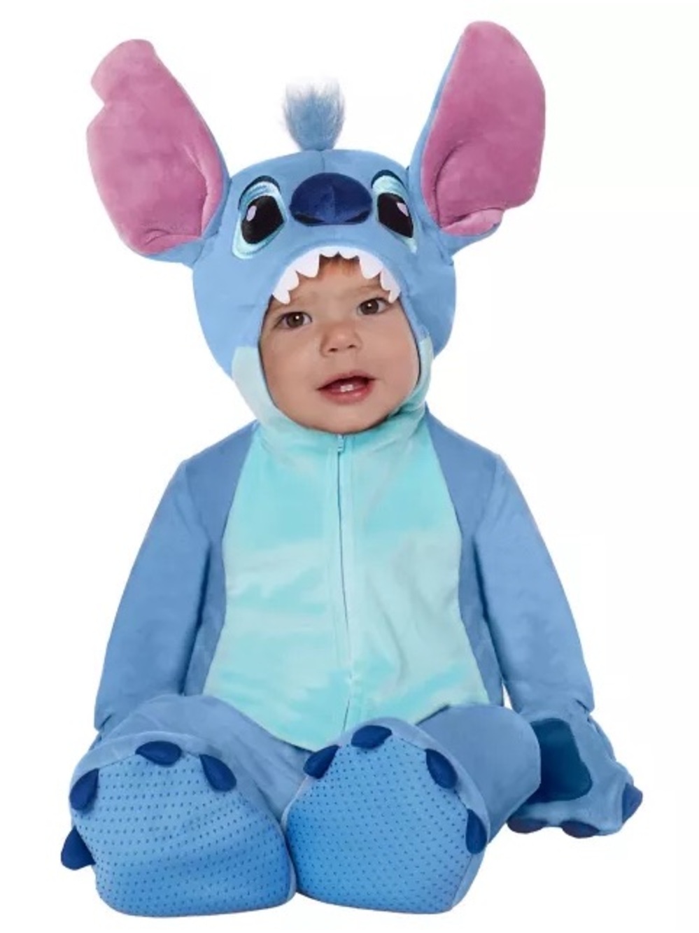 Spirit Blue Stitch Character from Lilo and Stitch Hooded Footie with Pink Ears